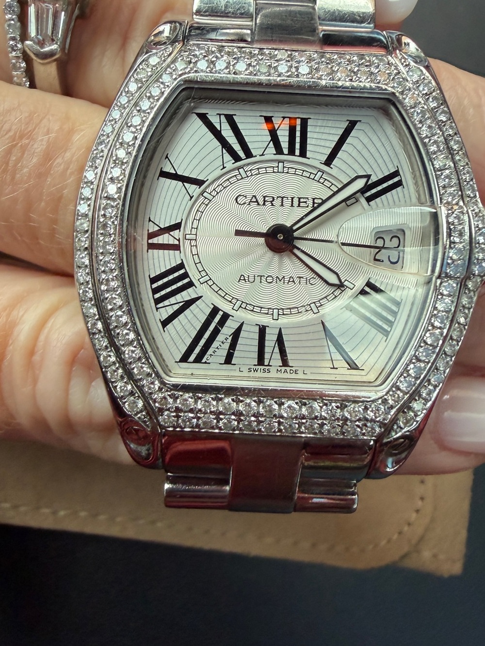 Cartier Silver Tone Diamond Bezel Women's Automatic Watch - Picture 4 of 9